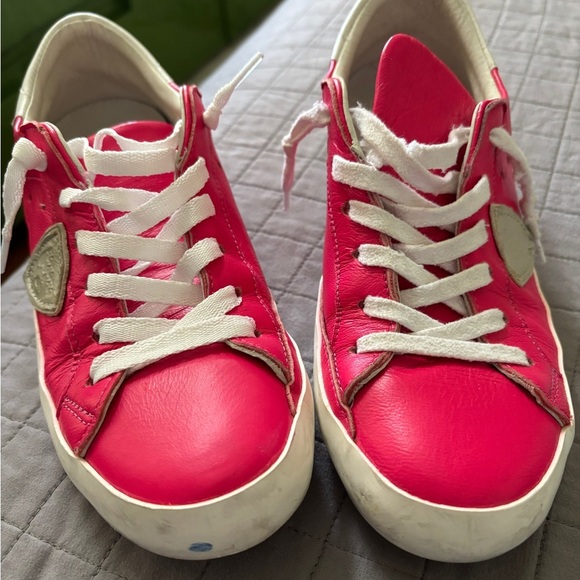 Philippe Model women’s hot pink Sneakers with silverAccents - Picture 2 of 14